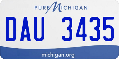 MI license plate DAU3435