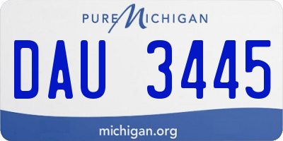 MI license plate DAU3445