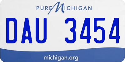 MI license plate DAU3454