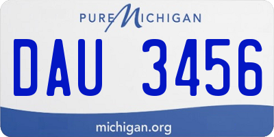 MI license plate DAU3456