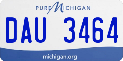 MI license plate DAU3464