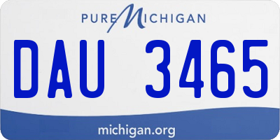 MI license plate DAU3465