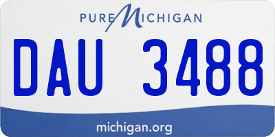 MI license plate DAU3488