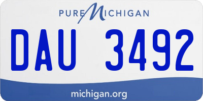 MI license plate DAU3492