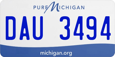 MI license plate DAU3494