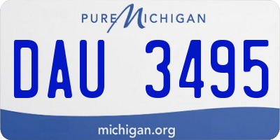 MI license plate DAU3495