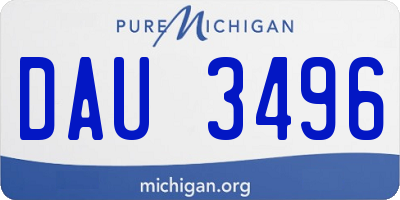 MI license plate DAU3496