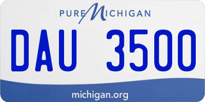 MI license plate DAU3500