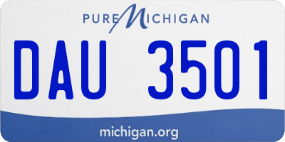 MI license plate DAU3501