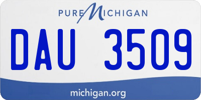 MI license plate DAU3509