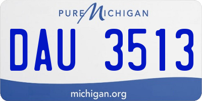 MI license plate DAU3513