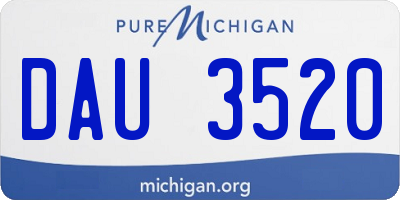 MI license plate DAU3520