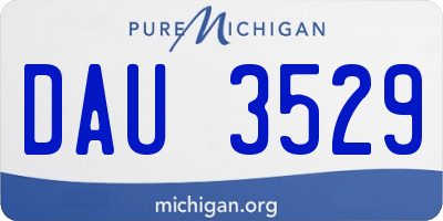 MI license plate DAU3529