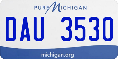 MI license plate DAU3530