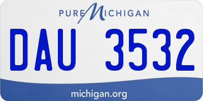 MI license plate DAU3532