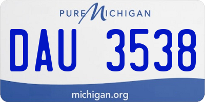 MI license plate DAU3538