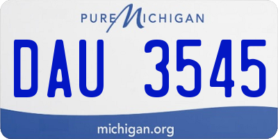 MI license plate DAU3545