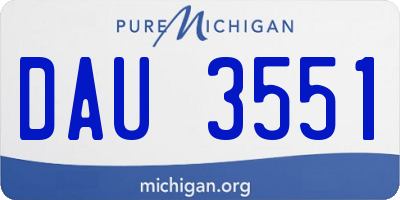 MI license plate DAU3551