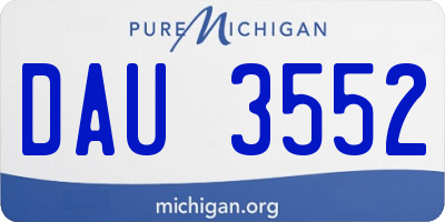 MI license plate DAU3552