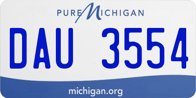 MI license plate DAU3554
