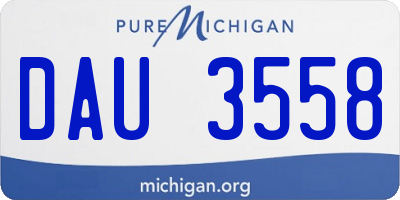 MI license plate DAU3558