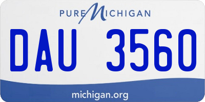 MI license plate DAU3560