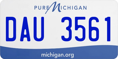 MI license plate DAU3561
