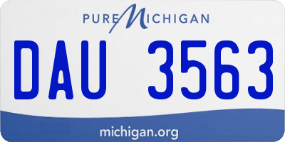 MI license plate DAU3563