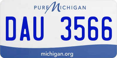 MI license plate DAU3566