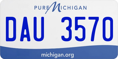 MI license plate DAU3570