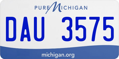 MI license plate DAU3575