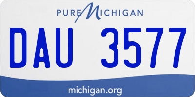 MI license plate DAU3577