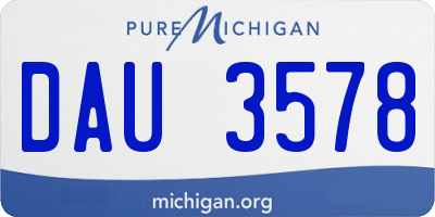 MI license plate DAU3578
