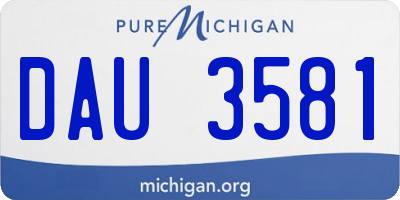MI license plate DAU3581