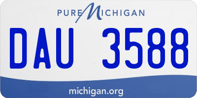 MI license plate DAU3588