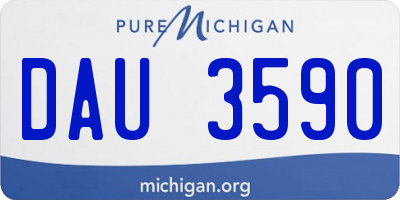 MI license plate DAU3590