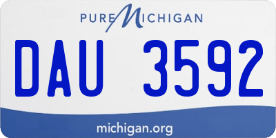 MI license plate DAU3592