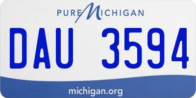 MI license plate DAU3594