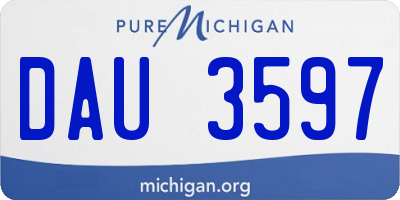 MI license plate DAU3597