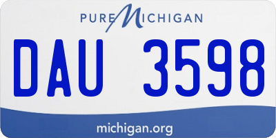 MI license plate DAU3598
