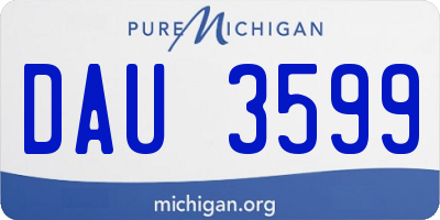 MI license plate DAU3599