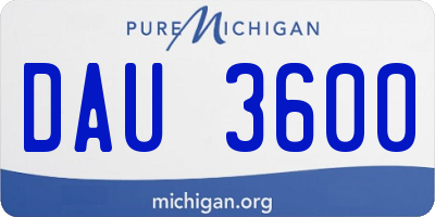 MI license plate DAU3600
