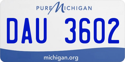 MI license plate DAU3602