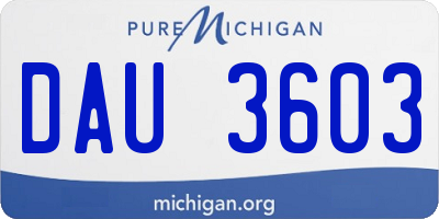 MI license plate DAU3603