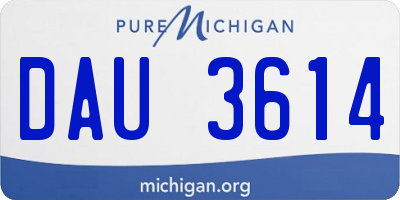 MI license plate DAU3614
