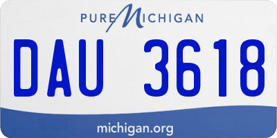 MI license plate DAU3618