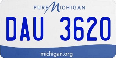 MI license plate DAU3620