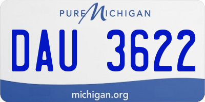 MI license plate DAU3622