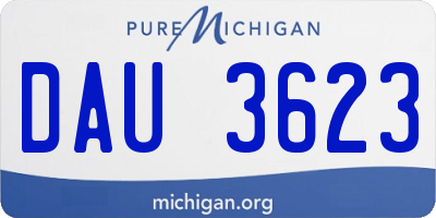 MI license plate DAU3623