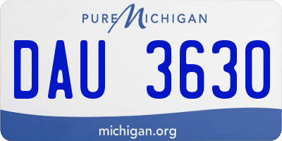 MI license plate DAU3630